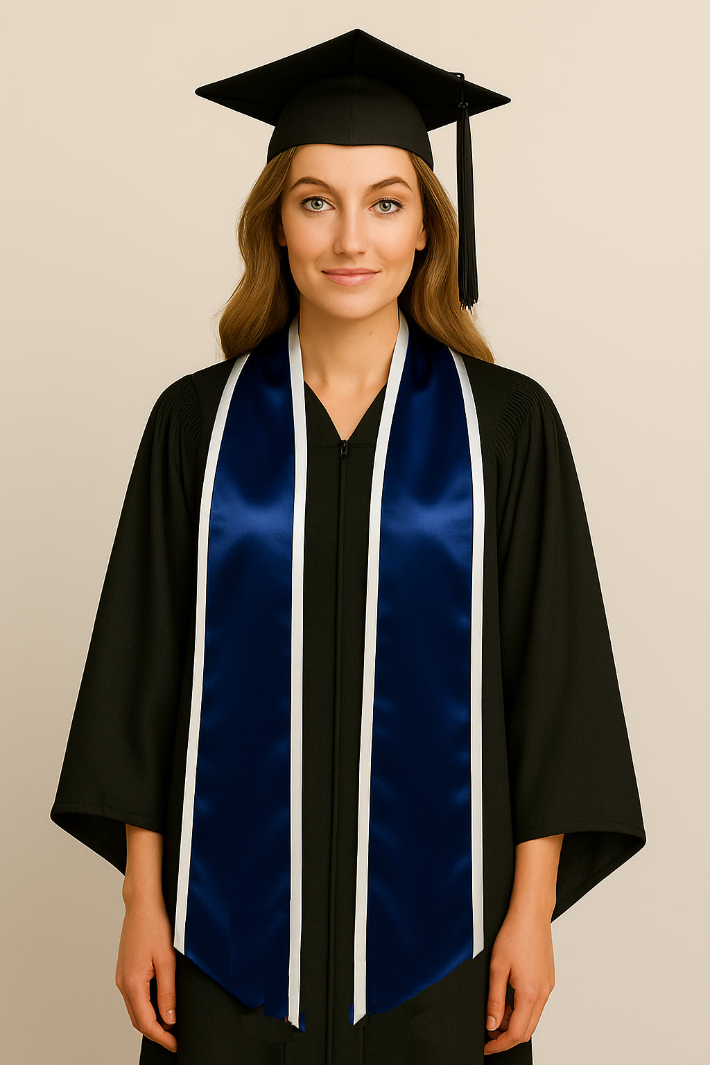 Navy Blue with White